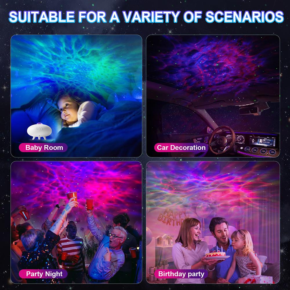 Лампа звездного неба НЛО, проекционная лампа RGB космического корабля, светодиодная лампа Aurora Galaxy Star, проекционная лампа для спальни, проекционная лампа летающей тарелки
