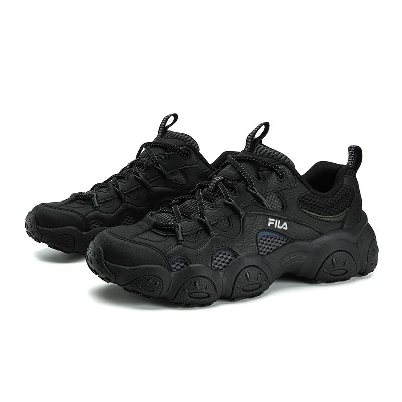 Fila FLUID 7 Износостойкие Легкие Дышащие Низкие Массивные Кроссовки Мужские Черный/Теневой Черный Серый F12M632103FBD