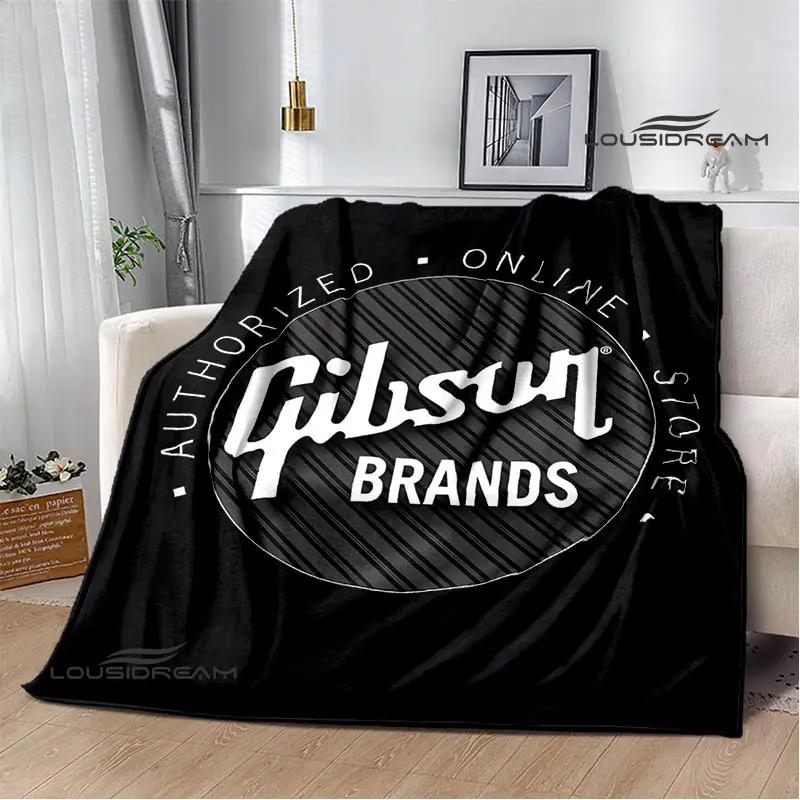 Одеяло с логотипом гитары Gibson, одеяло для согревания фланцев, одеяло для пикника, домашнее дорожное одеяло, подкладка для кровати, подарок на день рождения