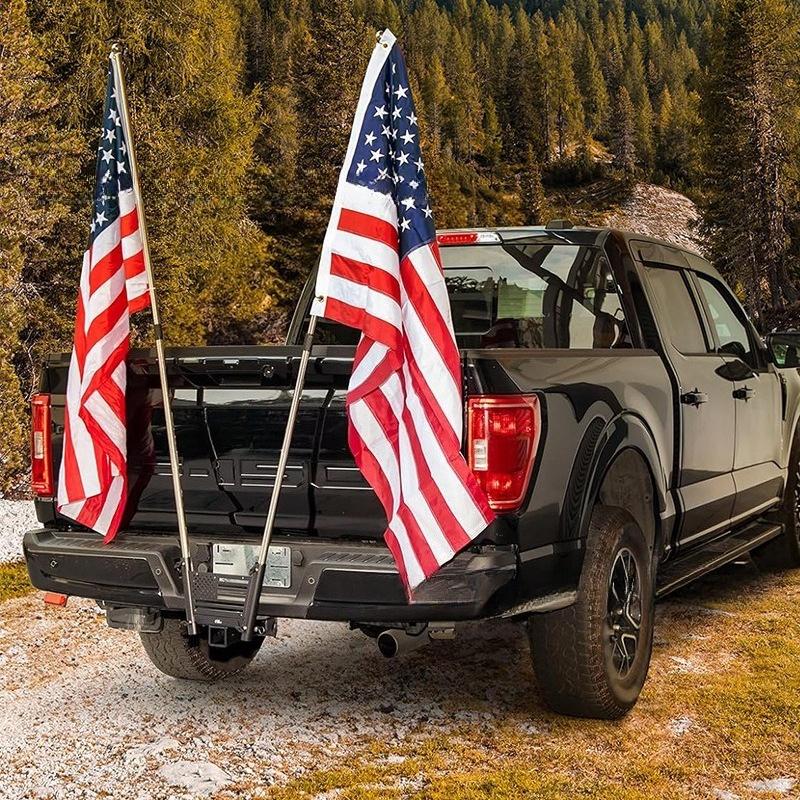 For Universal SUV Jeep Truck 2 Inch Receiver Hitch Mount Extended Flag Pole Holder Tow Rear Bracket Accessory Off Road ATV UTV