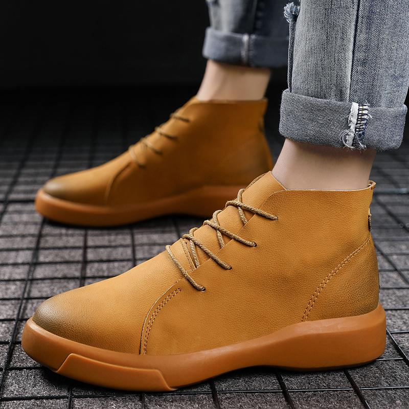Fashion Winter Fur Warm Chelsea Men's Boots Fashion Brand Suede Vintage Ankle Boots Tendon Sole Wear Work Boots Outdoor Soft Sole Boots