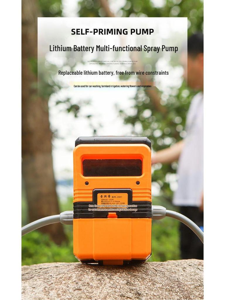 Compact Rechargeable Submersible Pump for Garden Irrigation and Car Washing