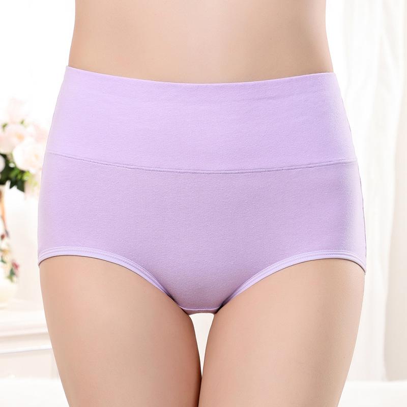 Plus Size High Waist Postpartum Abdomen Control Cotton Panties for Women