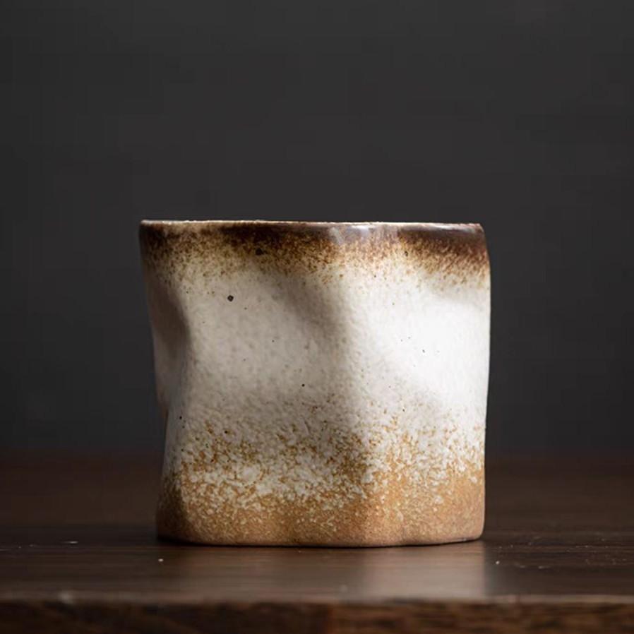 Japanese-Style Simple Coarse Pottery Coffee Cup Creative Kiln Change Mug Retro Ceramic Cup Home Cup Office Cup Breakfast Cup