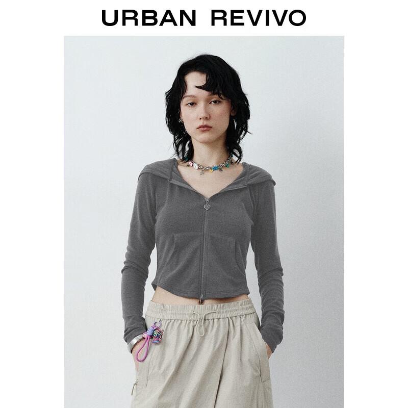 UR Women's Slim-Fit Hooded Zip Jacket with Heart Bow Detail