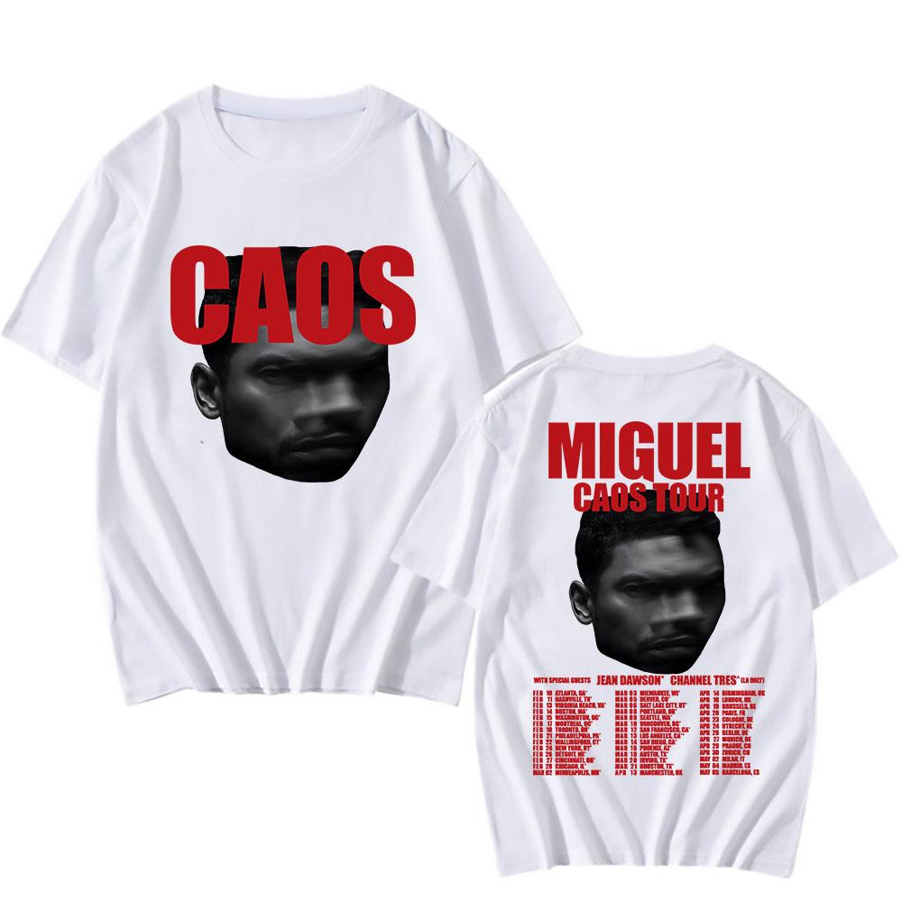 MIGUEL CAOS Tour 2026 Tshirts Cotton Short Sleeve Loose T-shirt Unisex Tee Hip Hop Graphic Printing T Shirt Tees