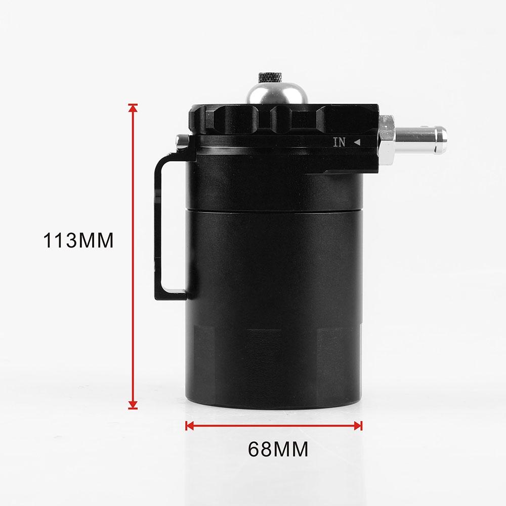 Engine Aluminum Cylinder Oil Catch Reservoir Breather Tank Can Black With