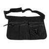 Multi Pockets Electrician Tool Pouch Bag Multi Propose Waist Bag Thicken Belt (Black)