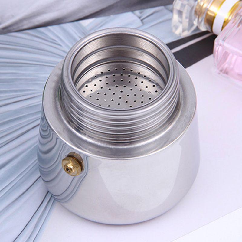 Кофеварка на 4 чашки из нержавеющей стали для приготовления мокко, эспрессо, латте, кофеварка с фильтром для плиты, кофейник для кухни