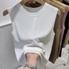 2024 модные новые летние трикотажные майки без рукавов женские облегающие белые черные трикотажные майки женские топы JJ44