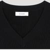  She S miSS шерстяной ребристый трикотажный свитер с V-образным вырезом SSkpoo42710 Bk