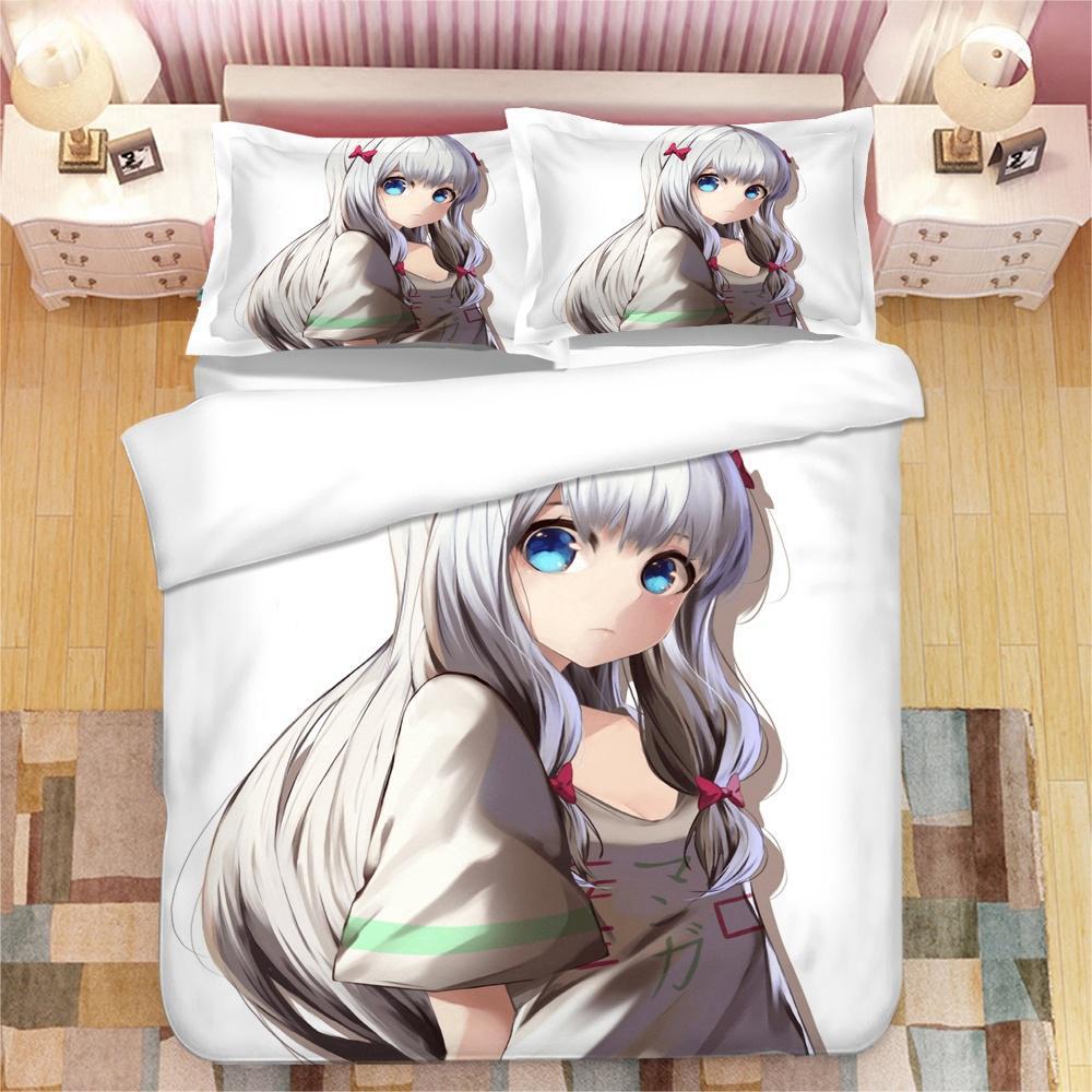 Аниме-девушка Изуми Сагири 3D-печатный комплект постельного белья King Duvet Cover Pillow Case Одеяло Cover Постельное белье Постельное белье Домашний текстиль