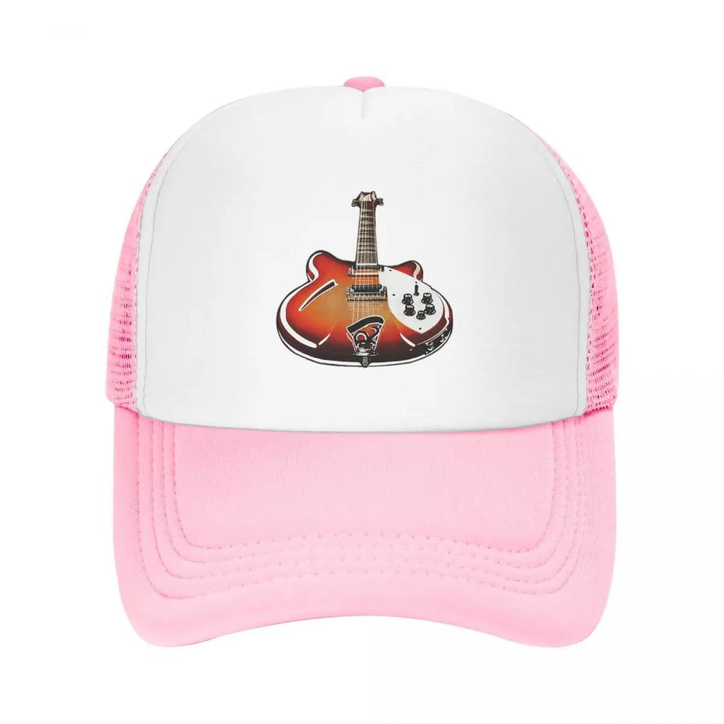 Rickenbacker 360 12 Sixties Electric Guitar Art Sunburst Pop Art Cap Mesh Baseball Caps Adjustable Hat Hip Hop Baseball Hats