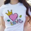 Свободный топ с короткими рукавами и принтом «Любовь»