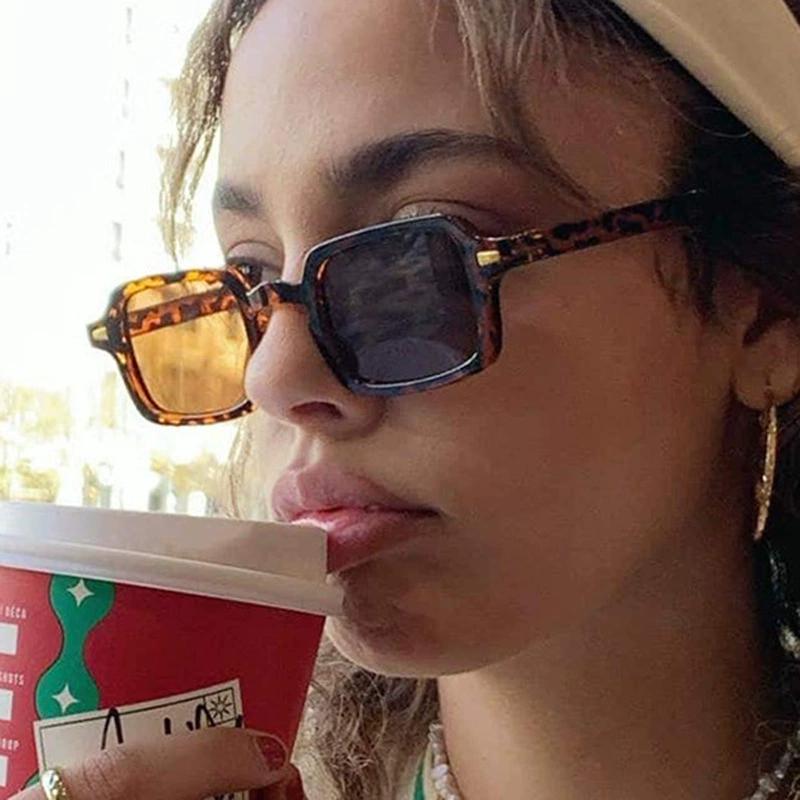 Простые квадратные солнцезащитные очки для мужчин и женщин, ретро очки, летние солнцезащитные очки, пляжные модные очки