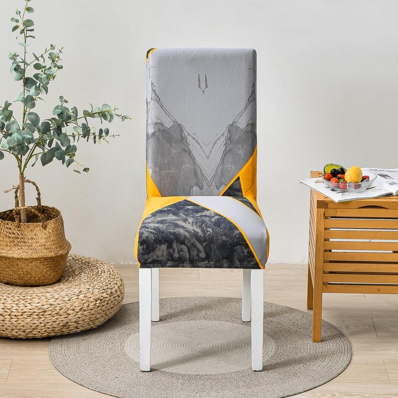 Geometric Elastic Dining Chair Cover Universal Slipcovers Chair Case Stretch Seat Cover For Wedding El Banquet Living Room