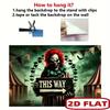 2D Flat Printing Halloween Horror Clown Backdrop for Haunted House Parties