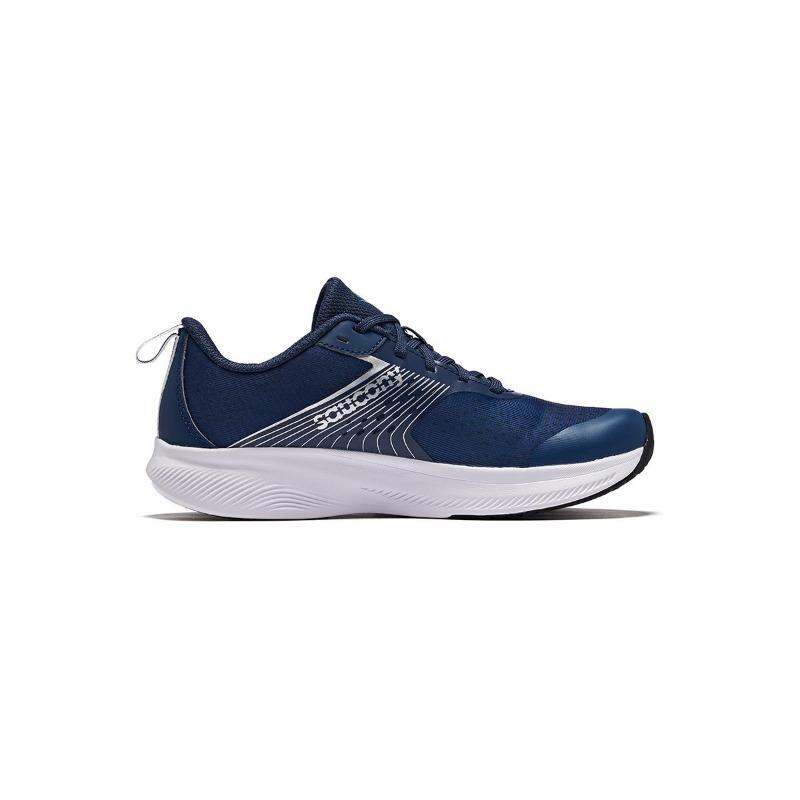 SAUCONY RIDE KDZ детские низкие беговые кроссовки сине-серебристые с амортизацией PWRRUN SK266708