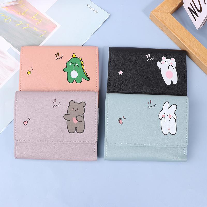 1 шт., женские короткие милые маленькие кошельки, студенческие, тройные, держатели для карт, сумка для удостоверения личности для девочек, держатели для карт, портмоне, кошельки, мультяшная сумка