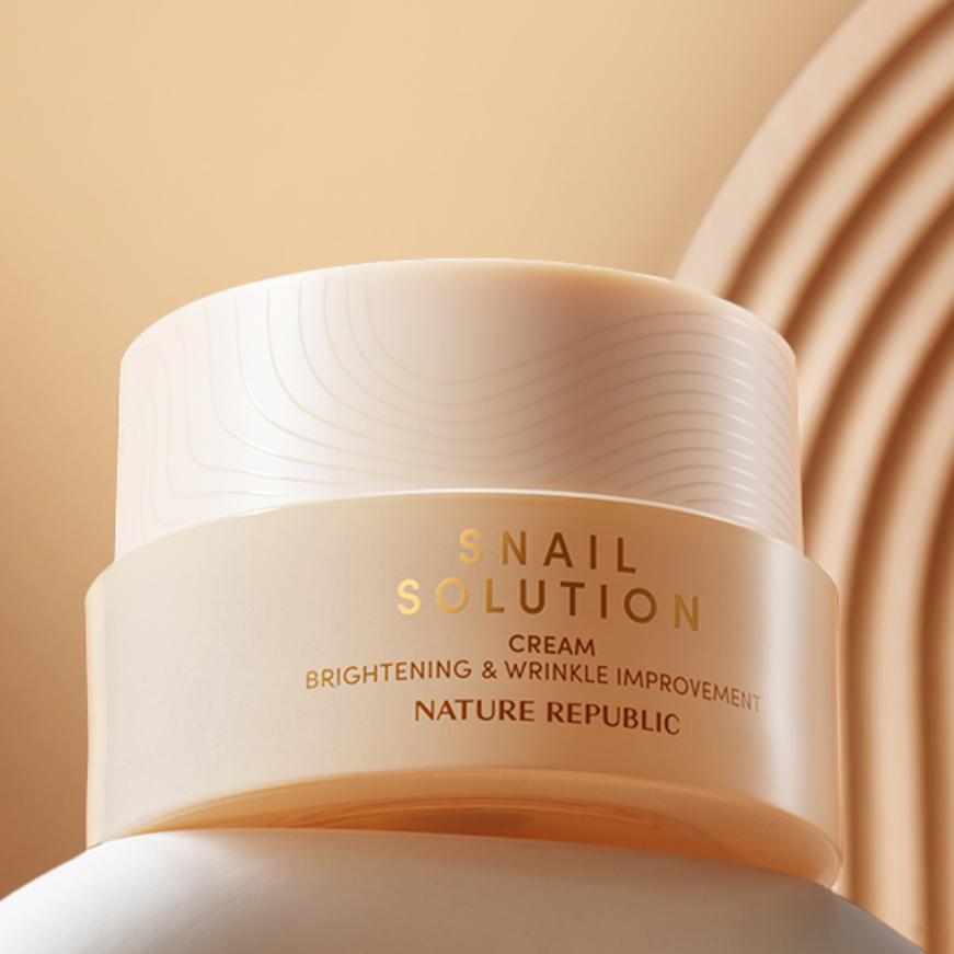 Nature Republic Крем Snail Solution Cream 52 мл, питательный крем для эластичности, 60% отфильтрованной слизи улитки, ультраувлажнение и питание