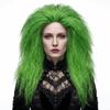 Fluffy Grass Green Explosive Long Curl Long Halloween Party Wig  Halloween Party