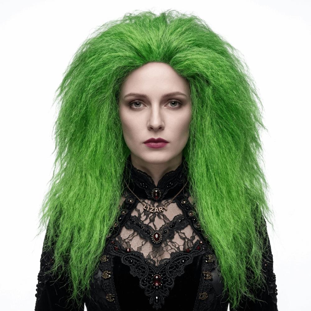 Fluffy Grass Green Explosive Long Curl Long Halloween Party Wig Halloween Party