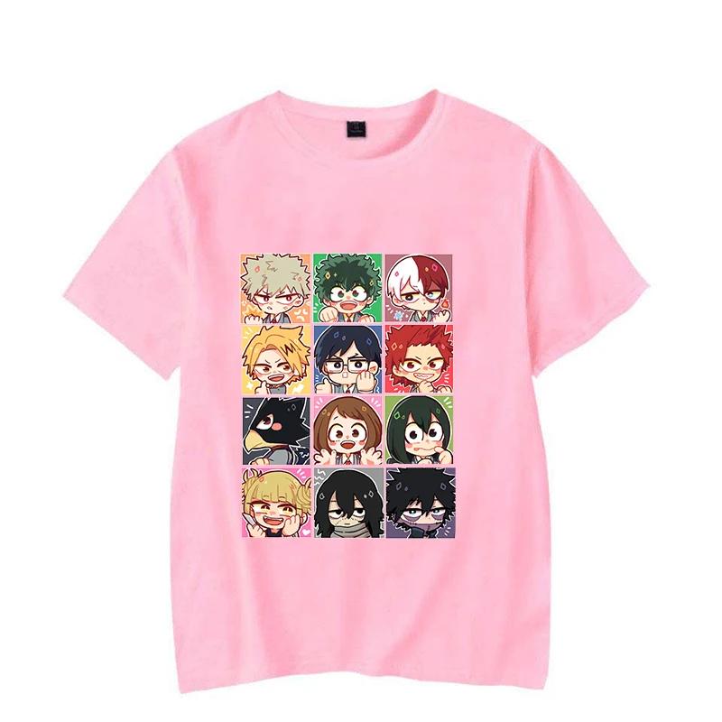 Новая футболка с принтом аниме-мультфильма Deku Todoroki Shoto Bakugou Katsuki для женщин, унисекс, с коротким рукавом, летняя мода, свободные повседневные топы, футболка