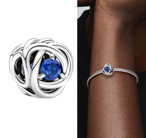 Медные twelve month birthstone сердце вечность шармы бусины кулон подходят к оригинальному браслету для женщин тонкие ювелирные изделия
