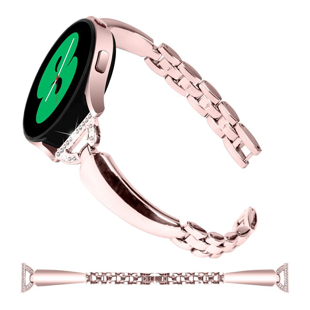 Watch Band for Samsung Galaxy Watch7 44mm/40mm Replacement Strap D-Shape Rhinestone Decor Alloy Watch Band