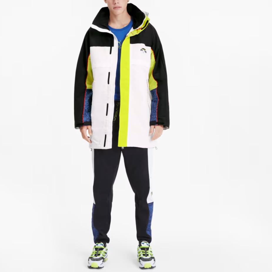 Puma Куртка с капюшоном и молнией Color Block, мужские куртки, белая 595419-02
