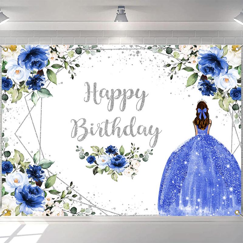 LS Photography Background Floral Butterfly Princess Dress Decor Girl Princess Birthday Party Kids Portrait Photo Backdrop Studio
