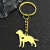 Cute Dog Puppy Heart Labrador Keychain Women Men Stainless Steel Gold Silver Color Animal Pet Lover Family Keyholder Jewelry