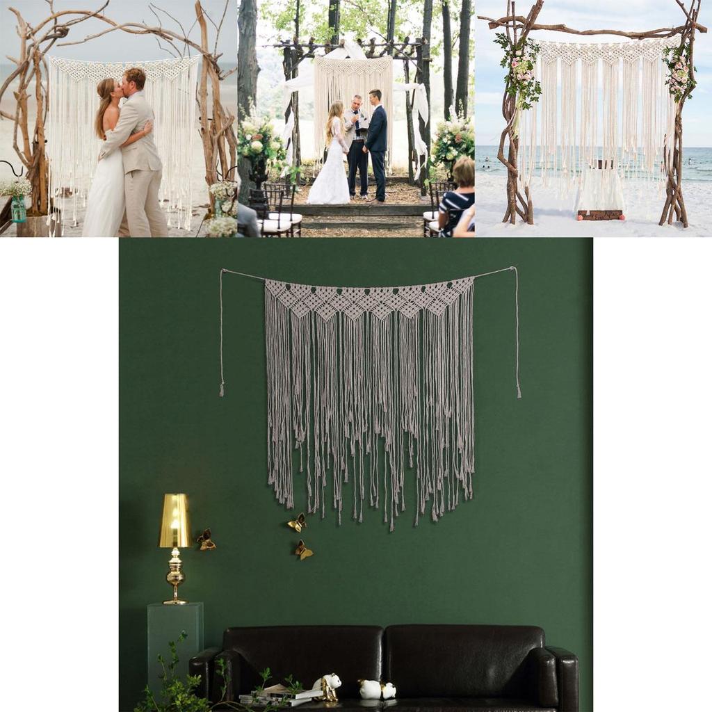 Потрясающий макраме фон занавес подвесной бохо свадебный подвес для элегантного домашнего декора