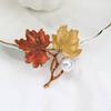 Fashion Maple Leaves Women Dripping Brooches Gold Fashion Jewelry Brooches Pins