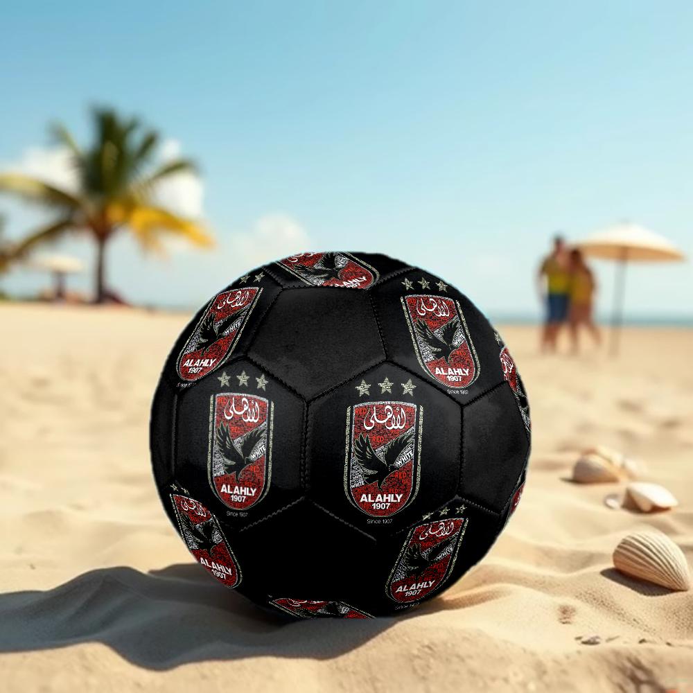 Футбольный мяч Al Ahly SC, разноцветный, подходит для всех возрастов, сшит машинным швом, материал ПВХ, соревновательного уровня, прочный и с высоким отскоком