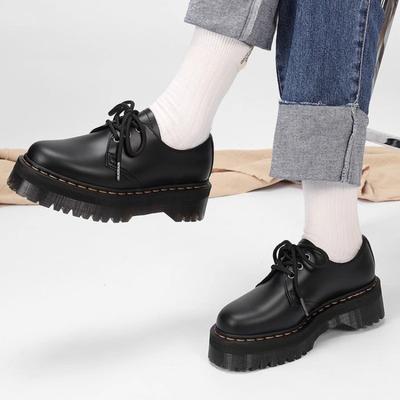 Британский стиль Роскошный бренд обуви Толстая подошва Натуральная кожа Оксфорды На шнуровке Подошва из говяжьей жилы Рабочая обувь на платформе