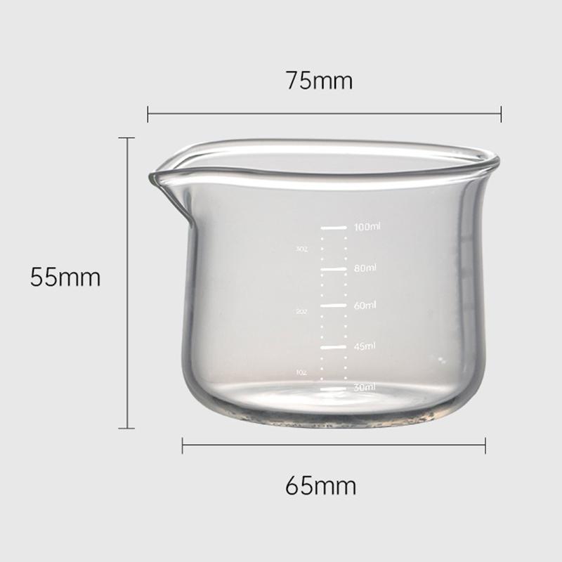 100 мл мерные чашки для эспрессо со шкалой прозрачная стеклянная чашка для экстракции мини-кружка для кофе чашка для молока домашний кухонный измерительный инструмент