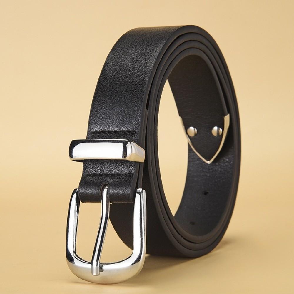 Fashion PU Leather Waist Belt Black Adjustable Needle Buckle Belt Casual Waistband for Women Men
