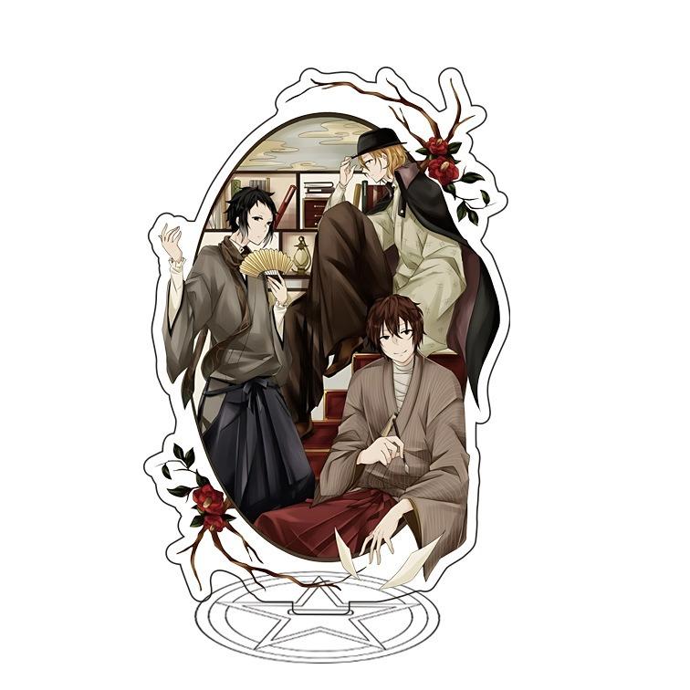 Фигурка на акриловой подставке Bungou Stray Dogs, Эдогава Рампо Федор Достоевский, Накахара Чууя, настольная игрушка-подставка