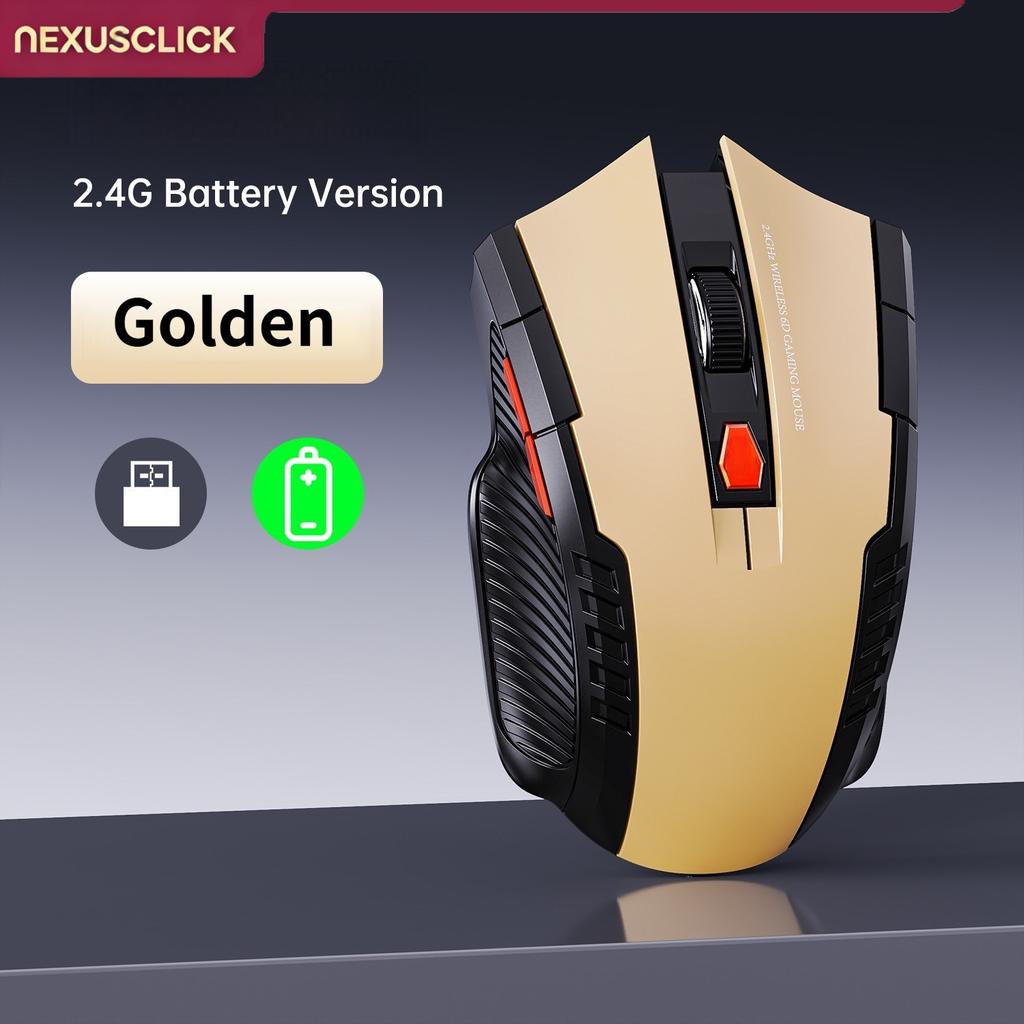 NEXUSCLICK Wireless Optoelectronic Mouse,1600DPI 6 Silent clicks New Game&Craft Gift Mice USB Receiver for Office Gamer