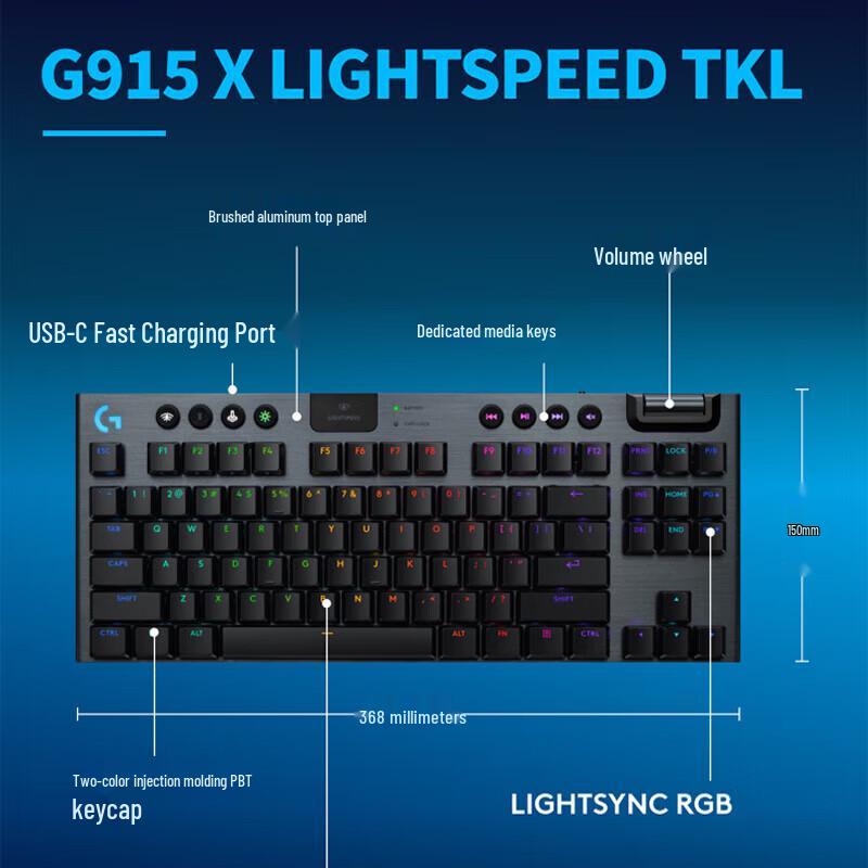 Logitech Беспроводная игровая клавиатура G915 X LIGHTSPEED TKL