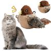 Interactive Flying Bird Electronic Plush Cat Toy with Flapping Wings Electric Squeaky Simulation Sparrow for Cats
