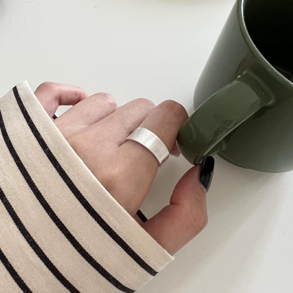 Korean Version Plain Ring Irregular 925 Sterling Silver Versatile Ring Women's Niche Ins Style Design Non-fading Combination Ring