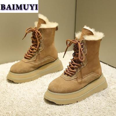 Дизайнерские ботильоны на платформе, женские брендовые роскошные зимние ботинки, короткая плюшевая теплая обувь 2025 года, новые повседневные спортивные ботинки Chelsea Botas