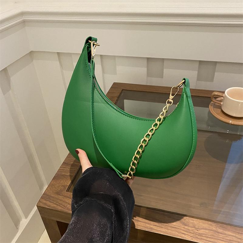 Женская сумка на цепочке, сумка через плечо, текстура, искусственная кожа, подмышечная сумка, персонализированная, однотонная, нишевая, универсальная сумка