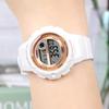 Women's LED Light 100 Meter Water Resistance 60 Lap Memory Running Watch 1200 White A2