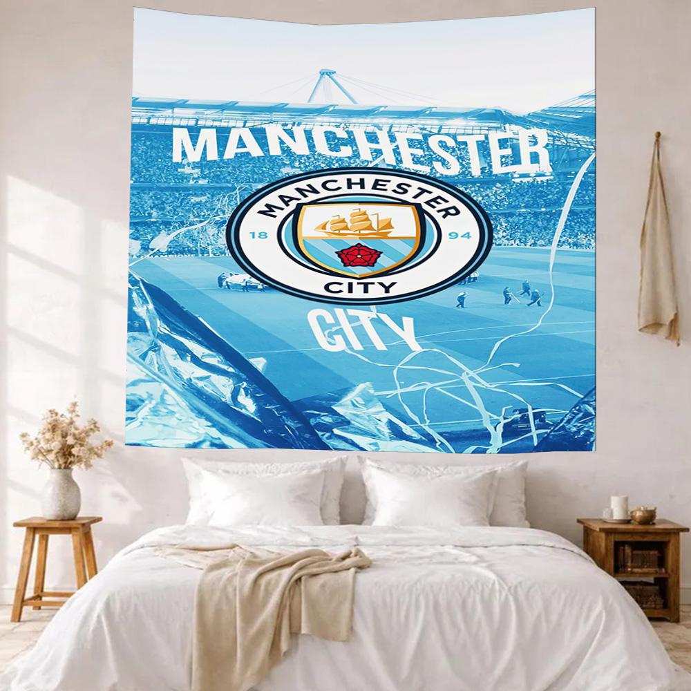 Manchester City Wall Decor Tapestry Art For Pet Memorial Birthdaywedding Party Backdrop Family Gift