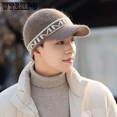 Мужские вязаные шапки жаккардового плетения однотонные для активного отдыха, для велоспорта, осенне-зимние, ветрозащитные, холодозащитные, теплые, мягкие шапки