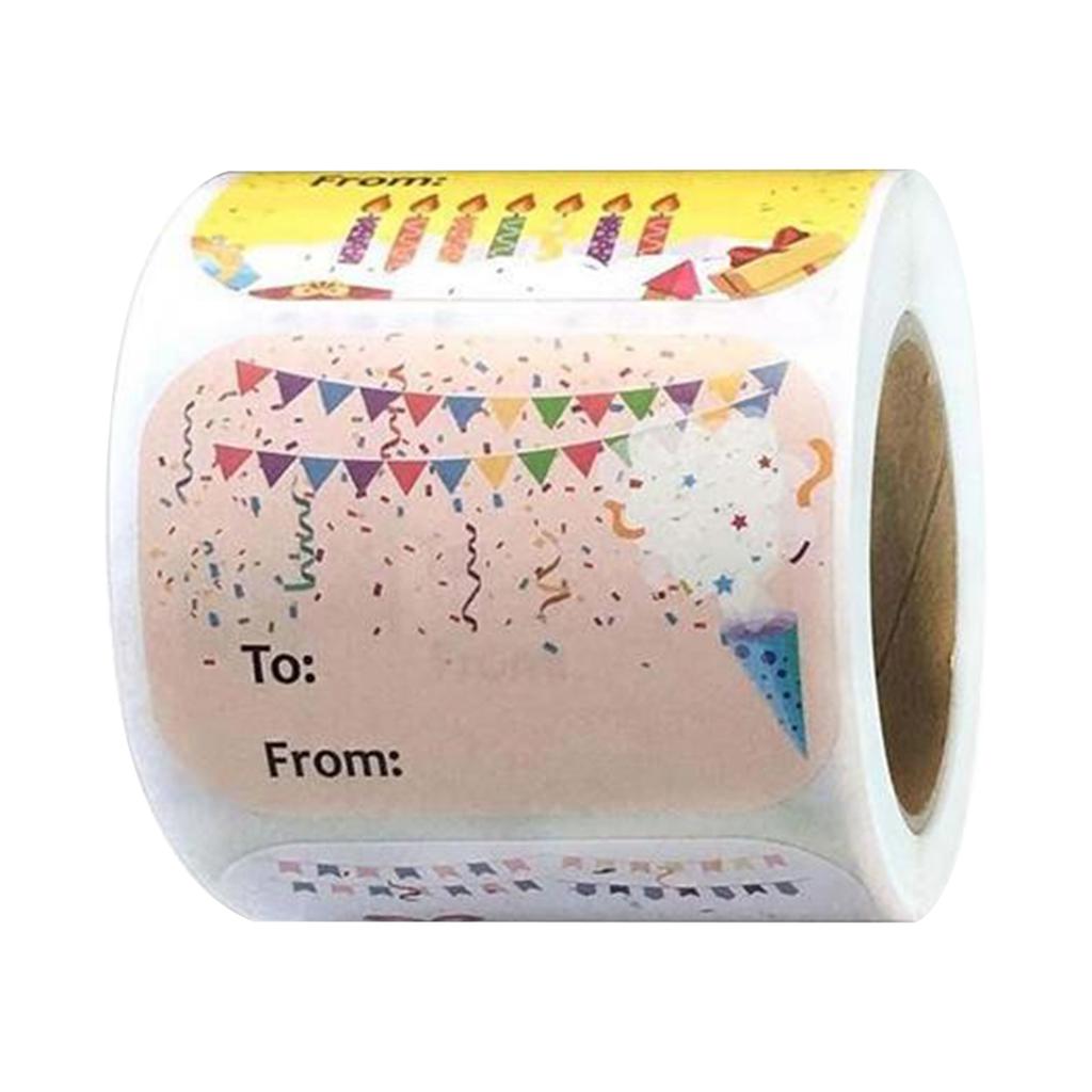 200pcs Gift Tags - Happy Birthday Self-Adhesive Sticker Labels - For Women Men Kids - Decorations -