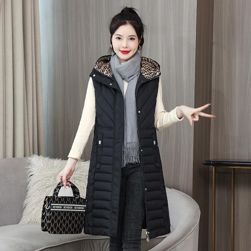 Осенне-зимняя женская однотонная ветрозащитная теплая жилетка без рукавов с капюшоном на талии, женская куртка без рукавов